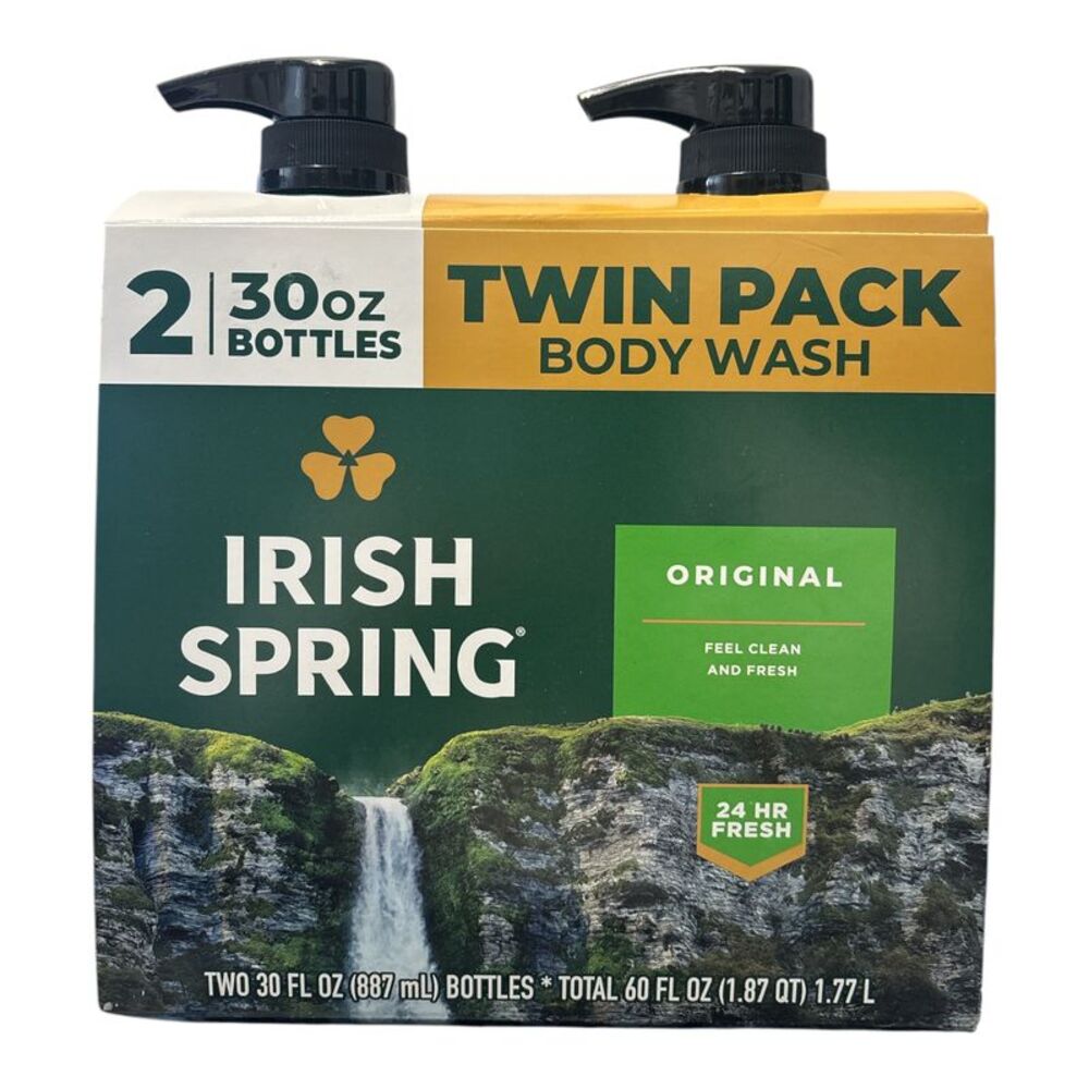 Irish Spring Original Clean & Fresh Body Wash Pump Bottles, 2 Pack, 30 oz